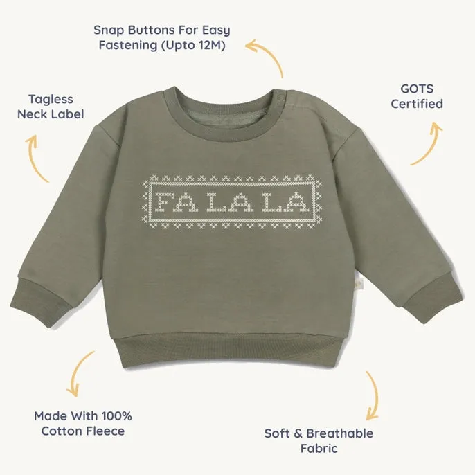 Sweatshirt aus Bio-Fleece - Fa La La