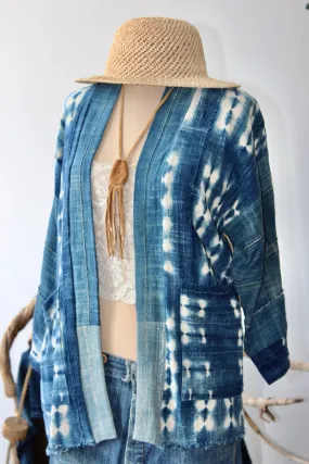 The Highlands Foundry Medium Indigo Shibori Jacket THF10