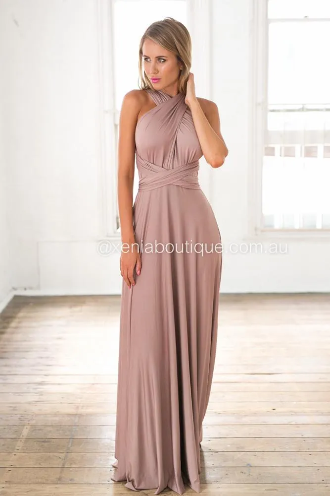 The Perfect Date Multiway Maxi Dress (Mocha)