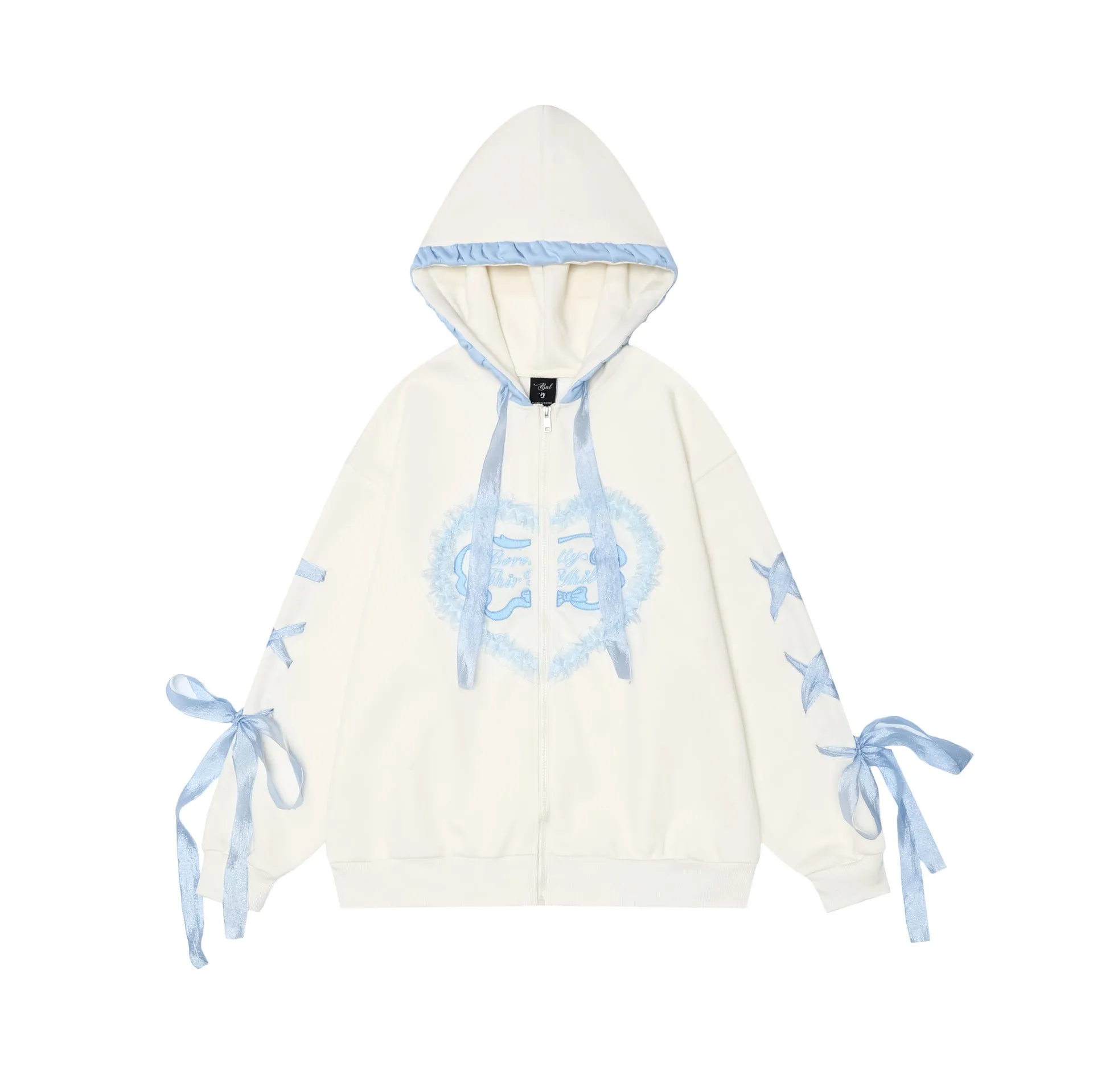 TODAMU® Autumn Women's New American Sweet Girly Embroidered Hooded Sweatshirt Jacket