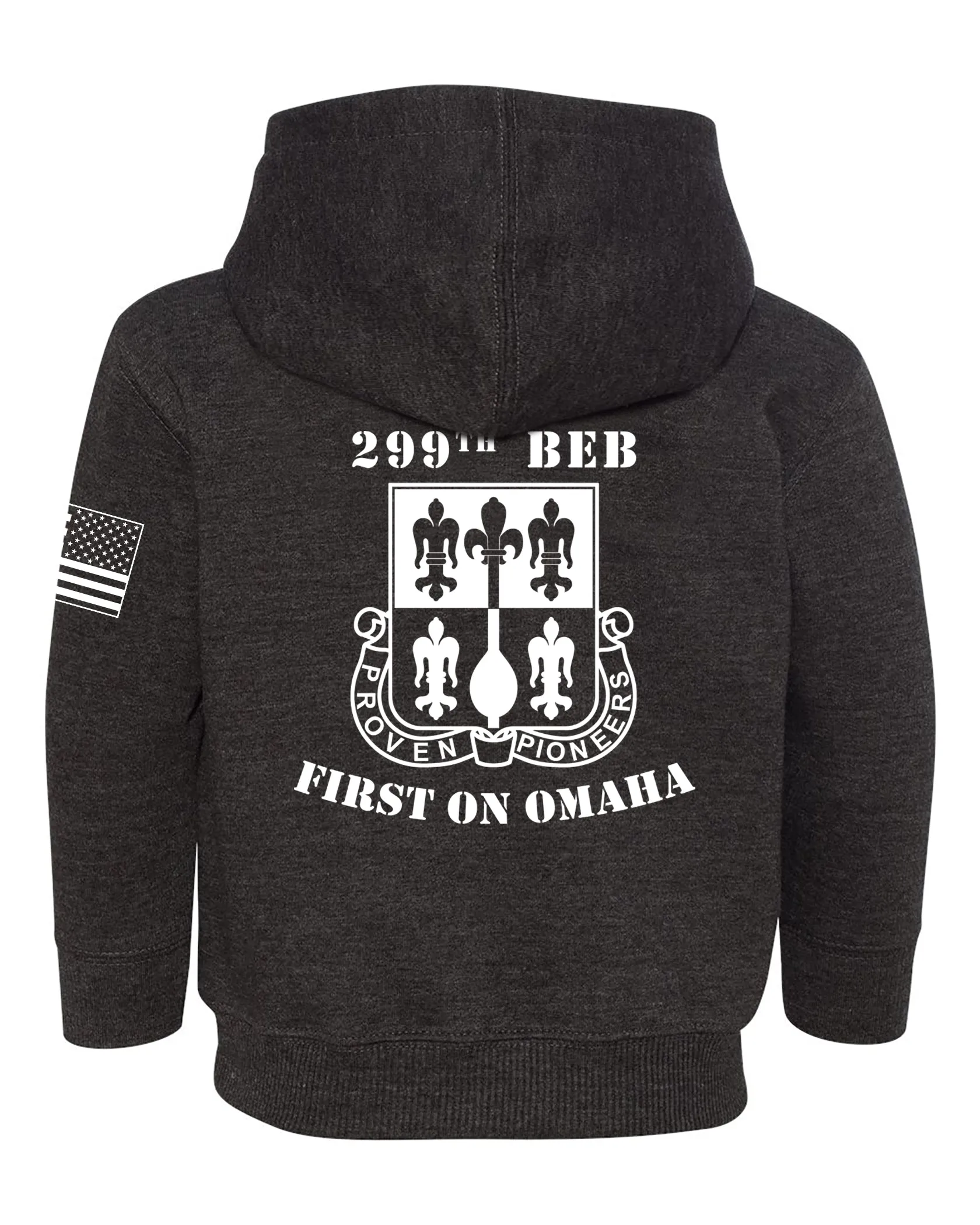 Toddler Unisex Grey Hoodie Sweatshirt (White Design).