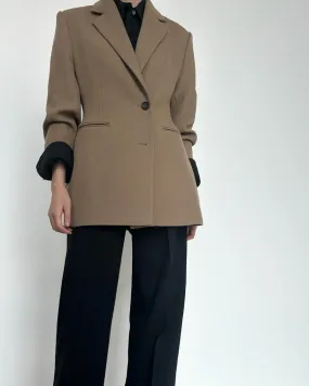 TWO BUTTON TAILORED BLAZER CARAMEL