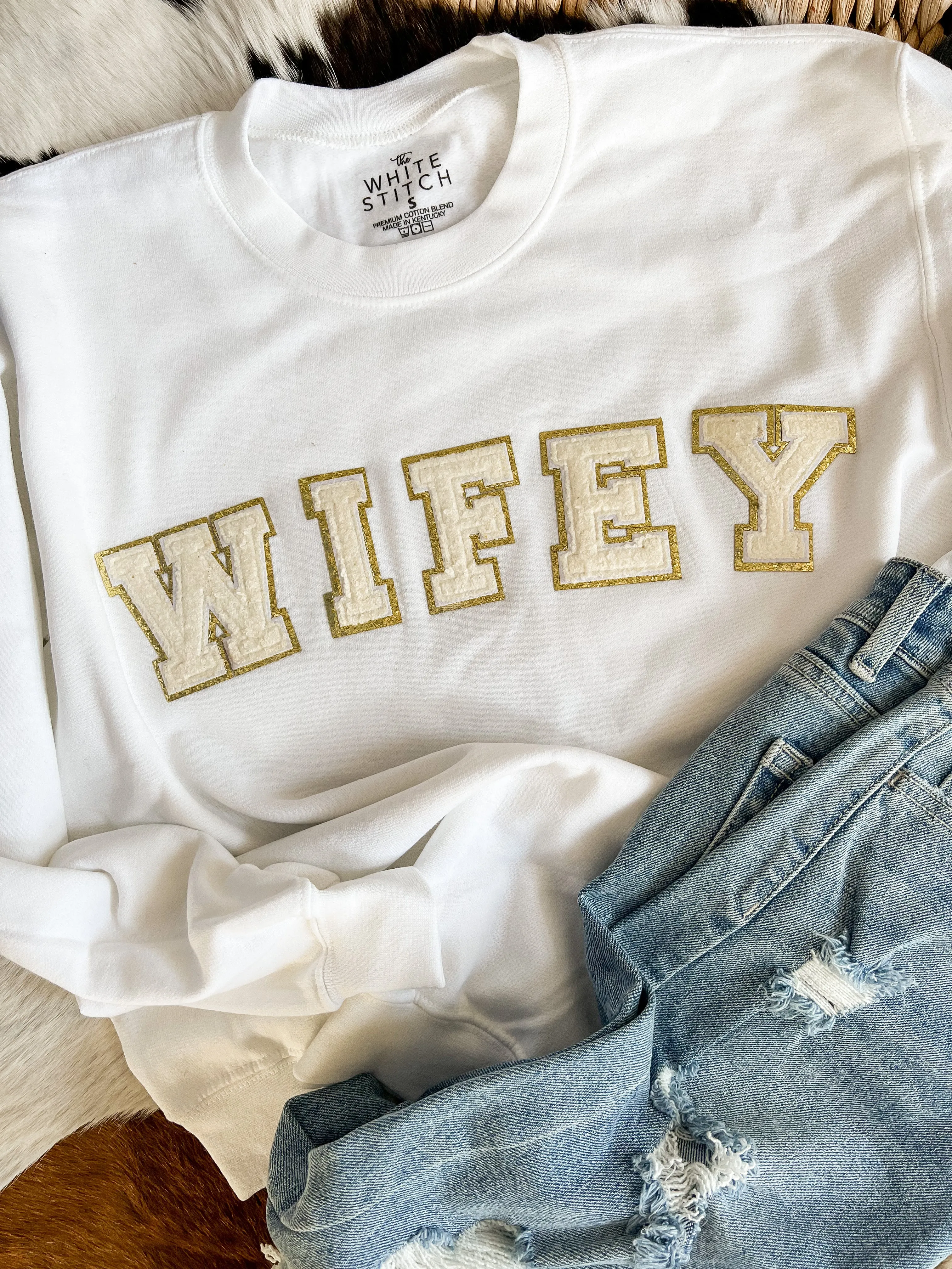 Wifey Chenille Sweatshirt | Customizable