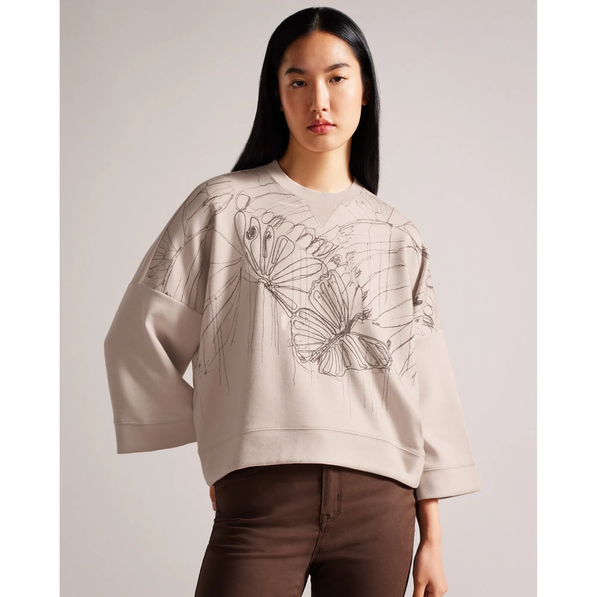 Women Wmb-Carmile-Graphic Sweatshirt - Dusky-Pink