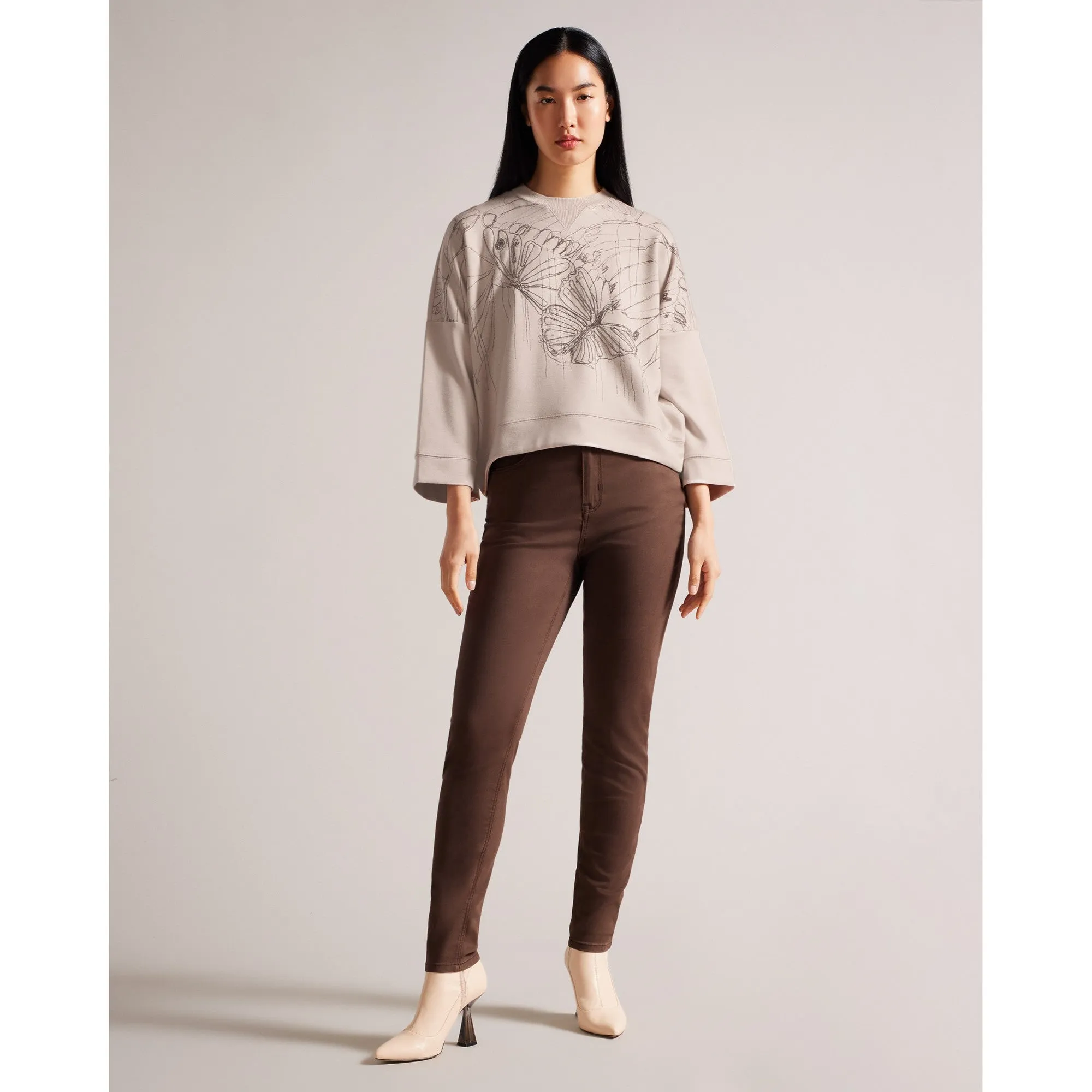 Women Wmb-Carmile-Graphic Sweatshirt - Dusky-Pink
