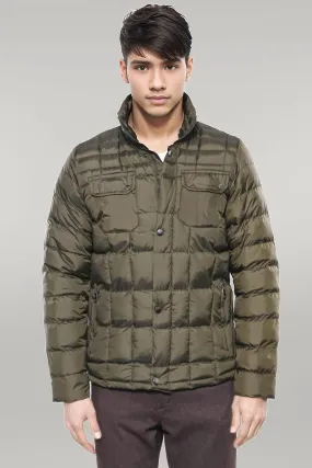 WSS Quilted Green Men Winter Coat  - Singen